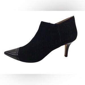 Trotters Elegant Suede Black Heel Ankle Boots Shoes 10